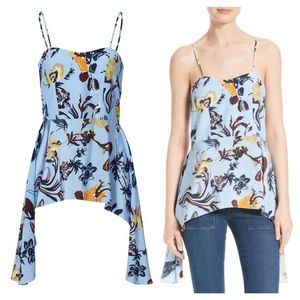 Tibi Gothic Floral Silk Cami Tank Top